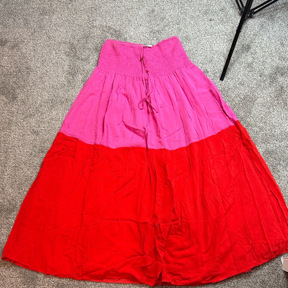 Main Strip Vibrant Red and Pink Dress